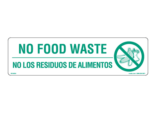RD-0834 No Food Waste / Spanish Decal