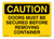 CD-0213 Caution Doors Must Be Secured Decal