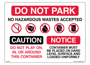 CD-0270 Do Not Park / Caution / Notice Decal, Sticker, Label