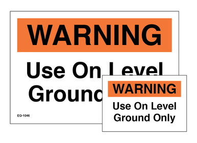 Warning Use On Level - Combo Decal
