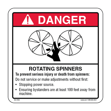 Danger - Rotating Spinners Decal