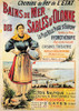 1900's French Travel Promotion Poster on Postcard, Baines De Mer, Nugeron #R21