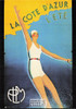 1900's French Travel Promotion Poster on Postcard, Cote D'Azur, Ed. Nugeron #R39