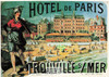 1900's French Travel Promotion Poster on Postcard, Hotel De Paris, Nugeron #R58