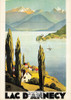 1900's French Travel Promotion Poster on Postcard, Lac D'Annecy, Nugeron #R77