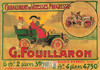 1900's French Advertising Poster on Postcard, G. Fouillaron Automobiles, #VA5