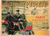 1900's French Advertising Poster on Postcard, Peugeot Automobiles, Nugeron #VA7