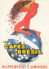 1900's French Advertising Poster on Postcard, Brazil Coffee, Editions Nugeron #VA23