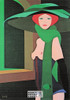 The Green Scarf - 1976 Painting by Amleto Dalla Costa on Postcard, Italian, #DC22
