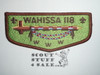 Order of the Arrow Lodge #118 Wahissa s18 Flap Patch - Boy Scout