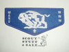 Order of the Arrow Lodge #133 Ma-Nu Flap Patch, blue bdr, blue felt