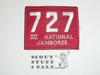 1989 National Jamboree JSP - Troop 727 Unit Number Patch, Western Los Angeles County Council