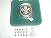 Silver Baden Powell Coin made by the World Scout Movement, in special case