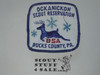 Camp Ockanickon Patch, Bucks County Council, blue r/e bdr, white twill