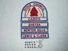 Sioux Council Camps Patch with Shetek, Newton Hills and Lewis & Clark Segments, sewn but great condition
