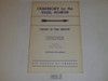 Vigil Ceremony Manual, Order of the Arrow, 1963, 6-63 Printing