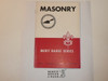 Masonry Merit Badge Pamphlet, Type 5, Red/Wht Cover, 12-46 Printing