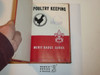 Poultry Keeping Library Bound Merit Badge Pamphlet, Type 5, Red/Wht Cover, 3-50 Printing