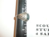 Girl Scout Ring, Early, SILVER with Green Stone, HC29