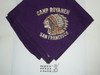 Early 1930's Camp Royaneh Neckerchief, San Francisco Bay Area Council, Purple, Used