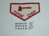 Totin' Chip Boy Scout knife/Axe Award Patch, white c/e twill, no fdl, sewn