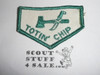 Totin' Chip Boy Scout knife/Axe Award Patch, white r/e twill, Green bdr
