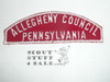Allegheny Council Red/White Council Strip -Scout