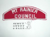 MT Rainier Council Red/White Council Shoulder Patch, Lite use - Boy Scout