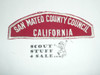 San Mateo County Council Red/White Council Strip, sewn