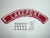LAKEPORT Red and White Community Strip, California, sewn