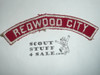 REDWOOD CITY Red and White Community Strip, sewn