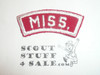 MISS. Red and White State Strip, sewn
