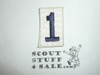 Sea Scout Embroidered Ship "1" White numeral