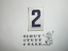 Sea Scout Embroidered Ship "2" White numeral