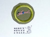 Swimming (pink swimmer) - Type E - Khaki Crimped Merit Badge (1947-1960), used