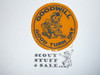 Goodwill Industries Boy Scout Good Turn Day Patch, Gold Felt, boy in wheel chair, sewn