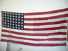 Original 48 star United States Flag, sewn stripes and stars, Linen material, 5' x 9', some discoloration, FLG2