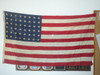 Original 48 star United States Flag, sewn stripes and dyed stars, Linen material, 3' x 5', some discoloration, FLG3