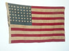 Original 48 star United States Flag, sewn stripes and stars, Linen material, some small holes, 2' x 3', FLG6