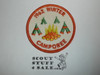 1962 Winter Camporee Patch, Generic BSA issue, wht twill, orange r/e bdr
