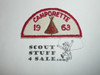 1963 Camporette Patch, Generic BSA issue, wht twill, red c/e bdr