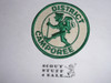 District Camporee Patch, Generic BSA issue, wht twill, grn r/e bdr, used