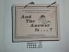 And the Answer is...?, By The Derita Reporter, Fun Trivia Game for Boy Scouts