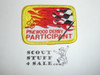 Pinewood Derby Participant Patch, Generic BSA Cub Scout Patch, wht twill with yellow bdr
