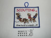 Scouting...One Hour a Week Patch, Generic BSA Patch, blue bdr