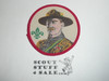 Baden Powell Woven Patch, British Boy Scouts, red bdr