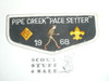 Big Killbuck Pipe Creek Pace Setter Flap Patch, 1968