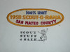 San Mateo Council Scout-O-Rama 100% unit Patch, 1958