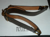 1967 Boy Scout World Jamboree Official Leather Belt with Brass Buckle, size 32, Lite use