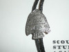 Philmont Scout Ranch,STERLING Silver Arrowhead Bolo tie with braided leather cord and silver tips